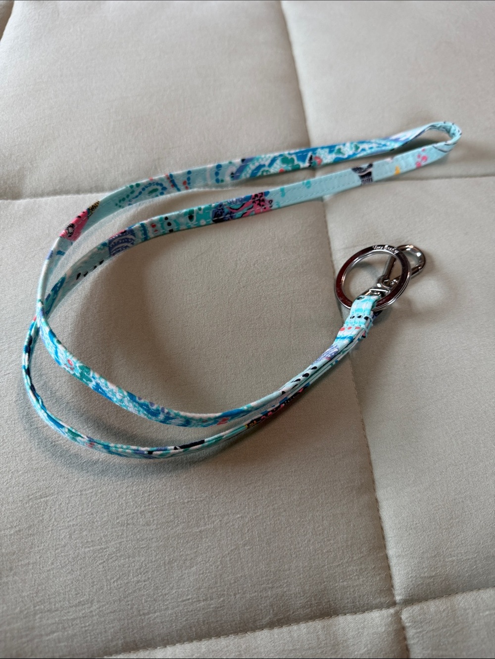 Vera Bradley lanyard in blue pattern Wave